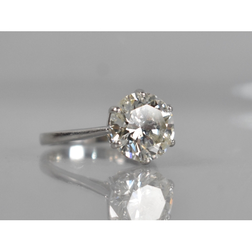 23 - A Round Brilliant Cut Diamond Solitaire Set in Unmarked White Metal, Mounted Stone Measurement of 10... 