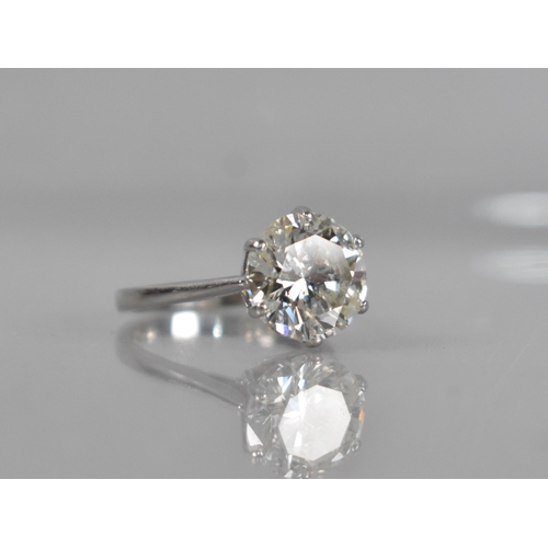 23 - A Round Brilliant Cut Diamond Solitaire Set in Unmarked White Metal, Mounted Stone Measurement of 10... 