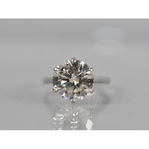 23 - A Round Brilliant Cut Diamond Solitaire Set in Unmarked White Metal, Mounted Stone Measurement of 10... 