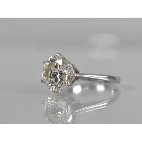 23 - A Round Brilliant Cut Diamond Solitaire Set in Unmarked White Metal, Mounted Stone Measurement of 10... 