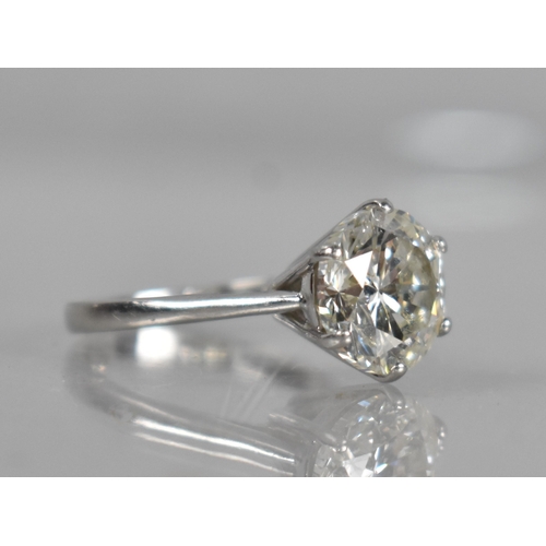 23 - A Round Brilliant Cut Diamond Solitaire Set in Unmarked White Metal, Mounted Stone Measurement of 10... 