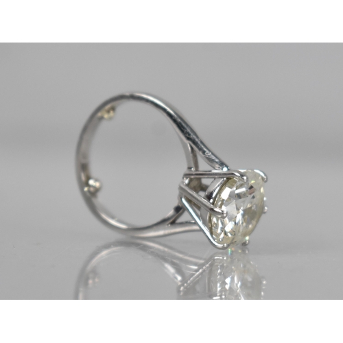 23 - A Round Brilliant Cut Diamond Solitaire Set in Unmarked White Metal, Mounted Stone Measurement of 10... 