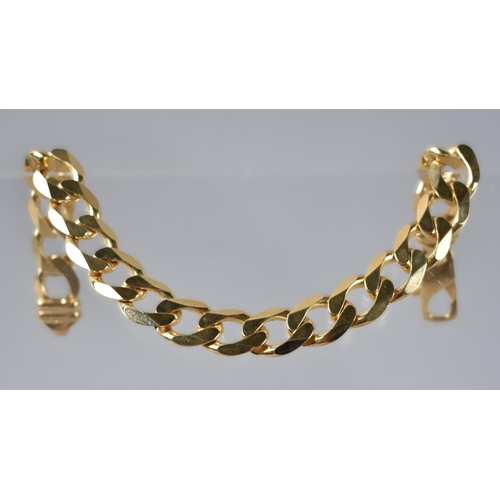 79 - A Heavy 9ct Gold Cuban Link Chain, 23.8cms Long, 42gms, Stamped 375 to Lobster Clasp and with Additi... 