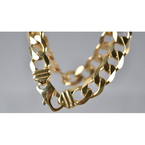 79 - A Heavy 9ct Gold Cuban Link Chain, 23.8cms Long, 42gms, Stamped 375 to Lobster Clasp and with Additi... 