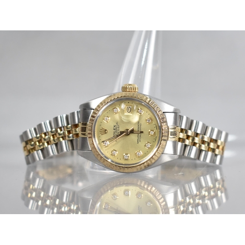 7 - A Ladies 18ct Yellow Gold and Stainless Steel Rolex Oyster Perpetual DateJust Superlative Chronomete... 