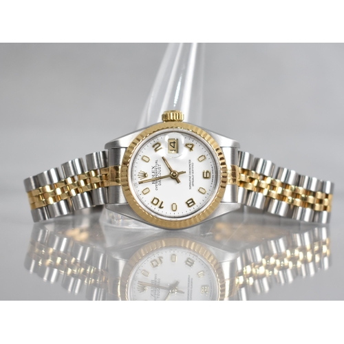 9 - A Ladies 18ct Gold and Stainless Steel Rolex Oyster Perpetual Datejust Superlative Chronometer, Whit... 