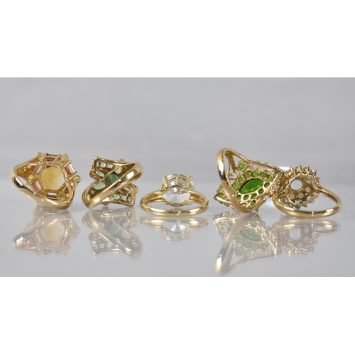 34 - A Collection of Five Jewelled 9ct Gold Rings to include Opal, Citrine, Peridot Examples, all Retaile... 