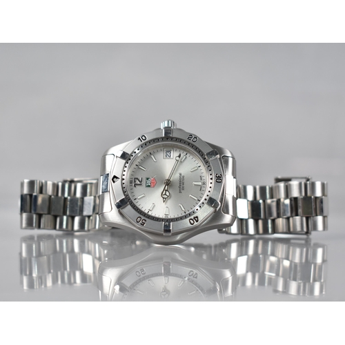 1 - A Stainless Steel Gents Tag Heuer Wristwatch, Silvered Dial with Luminous Baton Hour Indicators and ... 