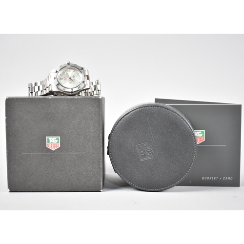 1 - A Stainless Steel Gents Tag Heuer Wristwatch, Silvered Dial with Luminous Baton Hour Indicators and ... 