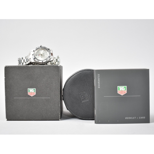 1 - A Stainless Steel Gents Tag Heuer Wristwatch, Silvered Dial with Luminous Baton Hour Indicators and ... 