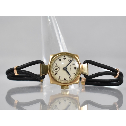 14 - An 18ct Gold Cased Rolco Ladies Wristwatch, Silvered Dial with Arabic Numerals and Subsidiary Second... 