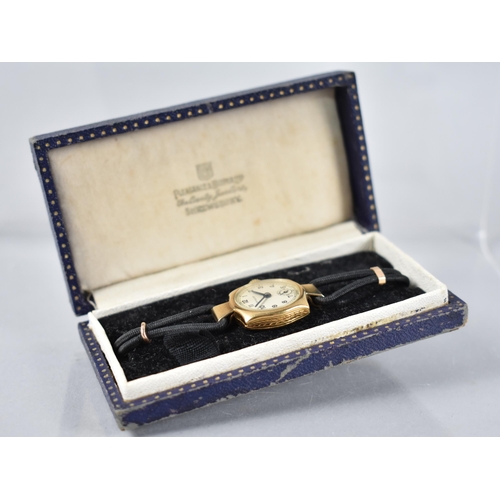 14 - An 18ct Gold Cased Rolco Ladies Wristwatch, Silvered Dial with Arabic Numerals and Subsidiary Second... 