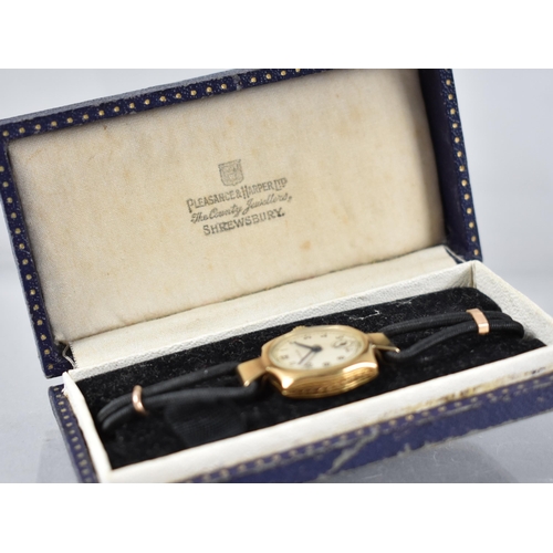 14 - An 18ct Gold Cased Rolco Ladies Wristwatch, Silvered Dial with Arabic Numerals and Subsidiary Second... 