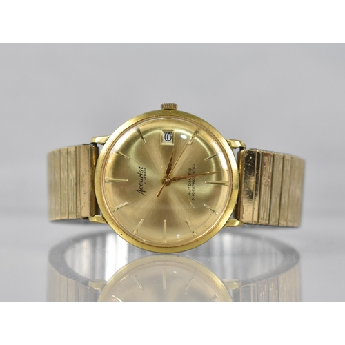 15 - A Vintage Accurist Automatic Wristwatch, Gold Coloured Lance Shaped Hands, Arrow Hour Indicators and... 