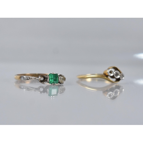 43 - An Early 20th Century 18ct Gold, Platinum and Diamond Trilogy Ring, Old Mixed Cut Diamonds in Circul... 