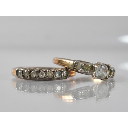 46 - A Two 10ct Gold Filled and Silver White Sapphire Mounted Rings, Both Size U, Round Cut Stones Mounte... 