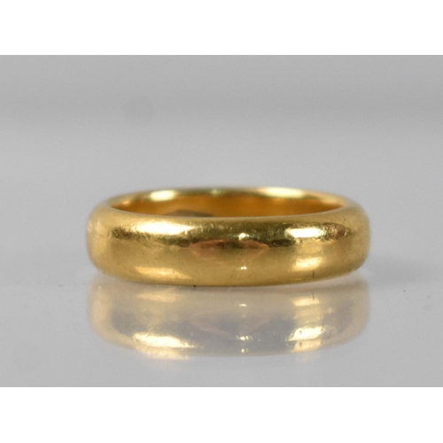 49 - A 22ct Gold Wedding Band, D Shaped Polished Band Stamped internally for Birmingham 1961, Size L, 7.6... 