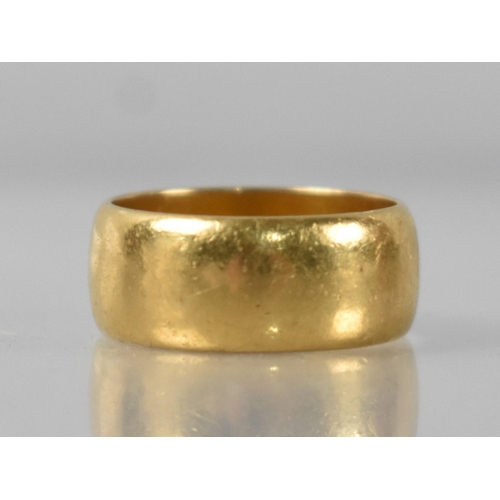 51 - A 22ct Gold Wedding Ring, D Shaped Band 7.8mm Wide, 9.2gms, Stamped to the Interior 916 and Hallmark... 