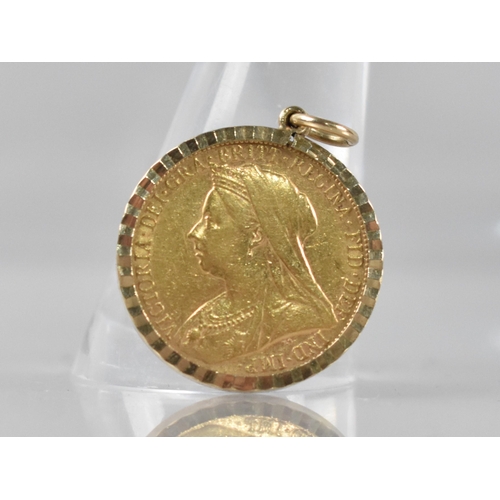 125 - A Victorian Sovereign, 1894, in a 9ct Gold Pendant Mount, 9.2gms