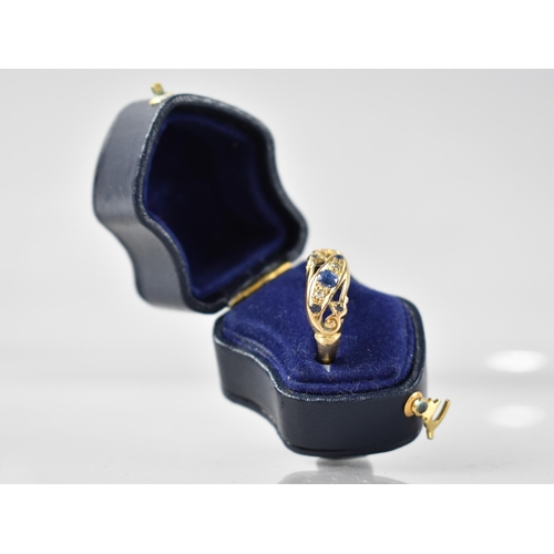 54 - An Early 20th Century 18ct Sapphire and Diamond Ring, Central Mixed Oval Cut Stone Measuring 3.1mm b... 