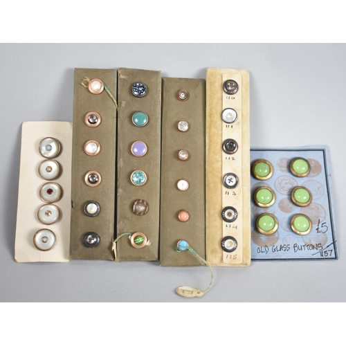 146 - A Collection of Six Sets of Buttons/Studs, Most with Gilt Metal Mounts to include Mother of Pearl Ex... 