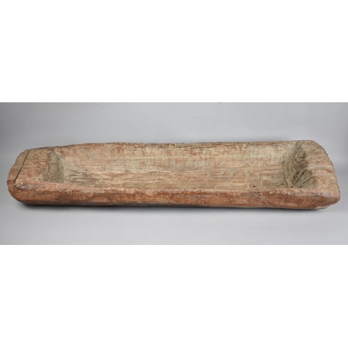101 - An Early Wooden Dug Out Dough Proving Bowl, 98cm Long
