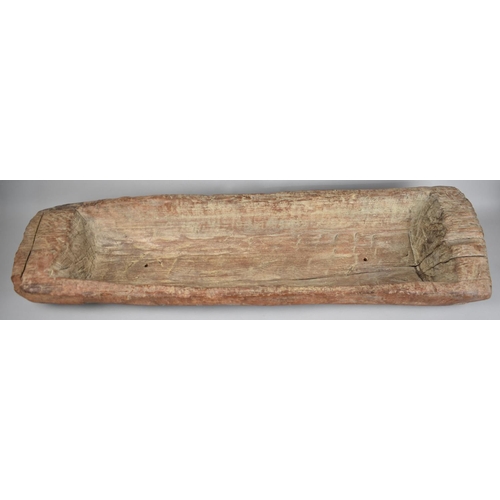 101 - An Early Wooden Dug Out Dough Proving Bowl, 98cm Long