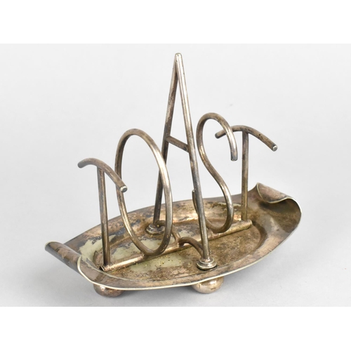 107 - A Walker & Hall Silver Plated Toast Rack to the Christopher Dresser Design Having Alphabetical Divid... 