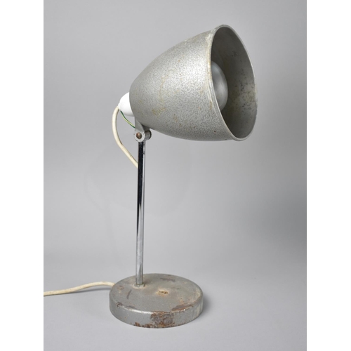 118 - A Vintage Desktop Reading Lamp with Metal Circular Base and Shade, 28cm high