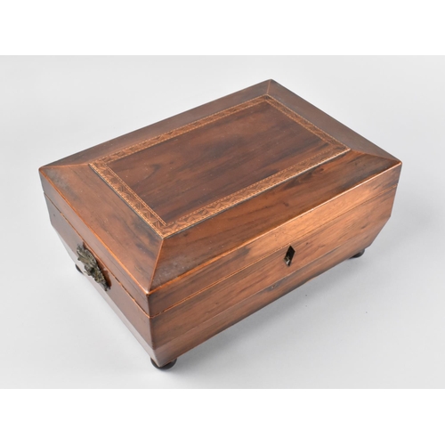 2 - A Late Victorian/Edwardian Inlaid Ladies Work Box, with Hinged Lid to Fitted Interior with Removable... 