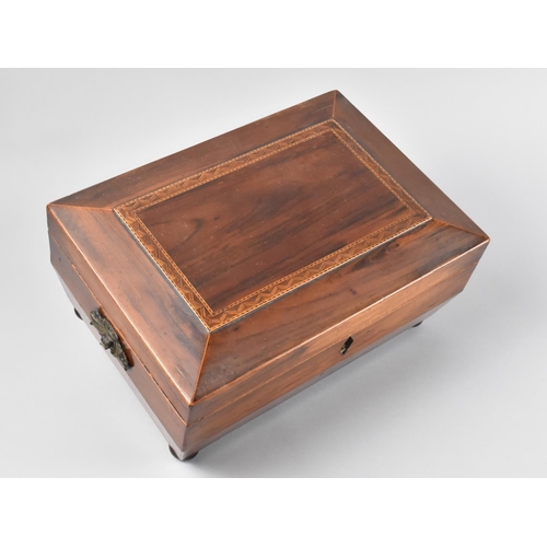 2 - A Late Victorian/Edwardian Inlaid Ladies Work Box, with Hinged Lid to Fitted Interior with Removable... 