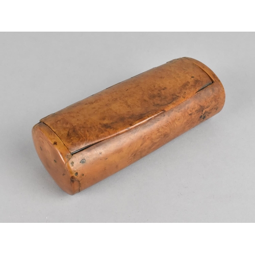 22 - A Late 19th Century Tortoiseshell Snuff Box with Hinged Lid, of Oval Section, 11.5cm Long