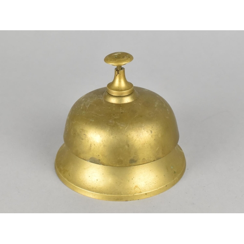 23 - A Brass Reception Counter Bell, Working Order, 9.5cm Diameter