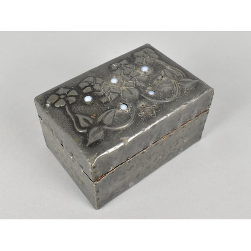 29 - A Silver Plated Spice Box or Tea Caddy, Together with a Metal Covered Trinket Box, the Hinged Lid De... 