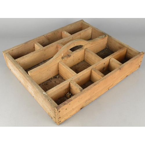 427 - A Wooden Parts Tray with Twelve Divisions, 40cm wide