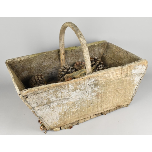 433 - A Vintage Wooden Garden Trug, 56cm wide