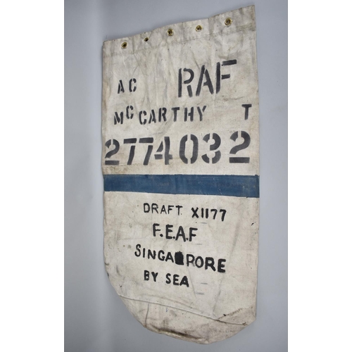 439 - A Boss RAF Punching Bag Together with an RAF Stenciled Sack