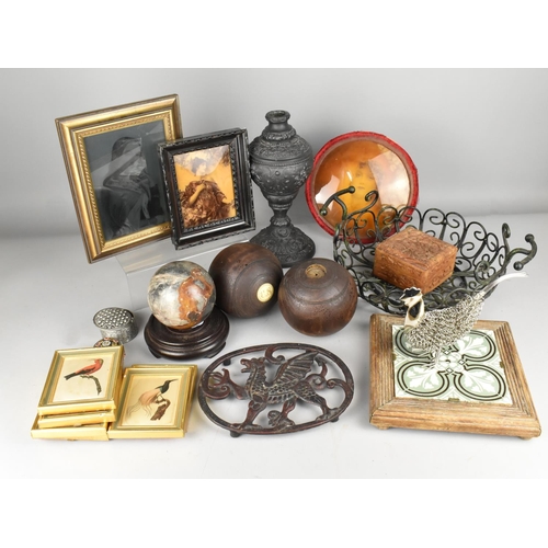 441 - A Collection of Various Early 20th Century and Later Items to Comprise Turned Stone Ball, Bronze Bow... 