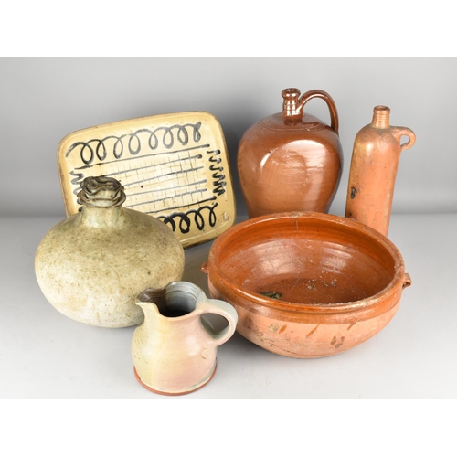 442 - A Collection of Various Pottery to Comprise Stoneware Bottles, Terracotta Bowl, Studio Pottery etc (... 