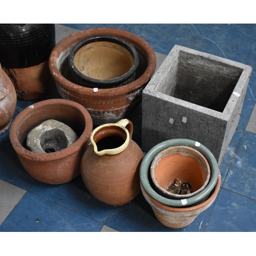 452 - A Collection of Various Terracotta Planters, Jug etc