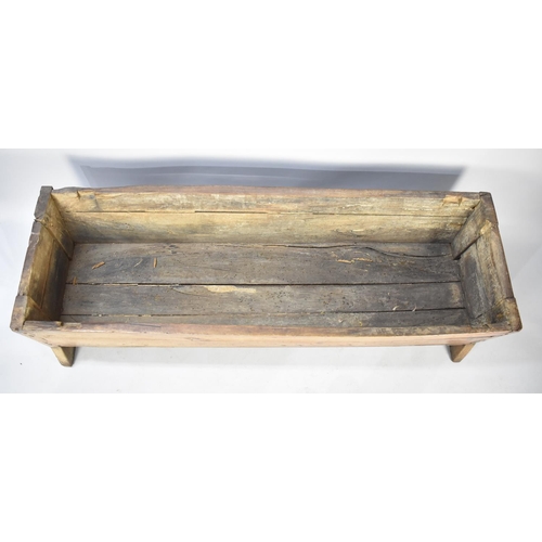 460 - A 19th Century Large Elm Lidded Dough Bin, Removable Three Plank Top, 175x57x57cm high