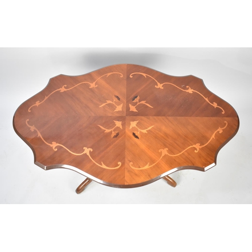 462 - An Inlaid Italian Shaped Oval Topped Coffee Table, 98cm wide