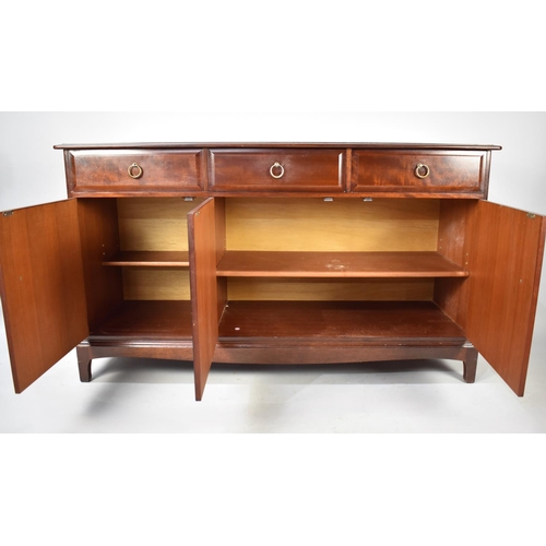 463 - A Stag Mahogany Sideboard with Three Drawers Over Cupboard, 141cm wide