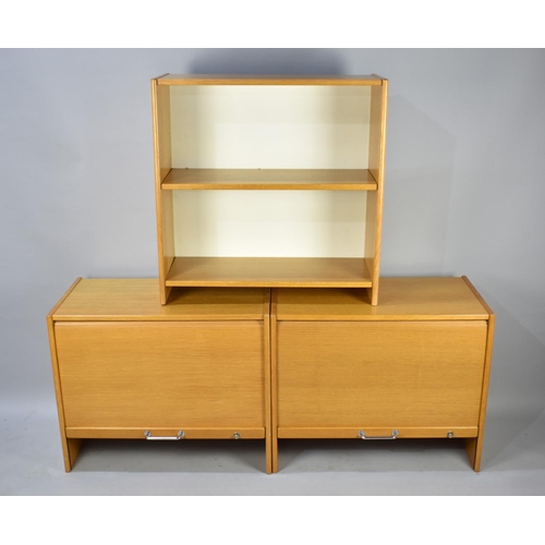 475 - A Set of Three Late 20th Century Pieces of Office Furniture to Include Pair of Tambour Fronted Cabin... 