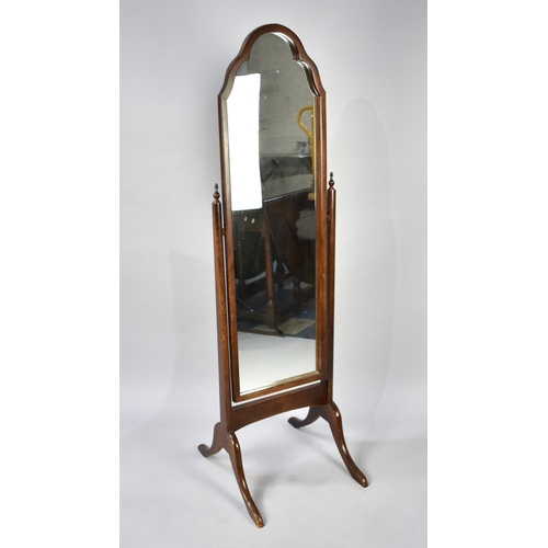 479 - A Mid 20th Century Mahogany Framed Cheval Mirror, 43cm wide