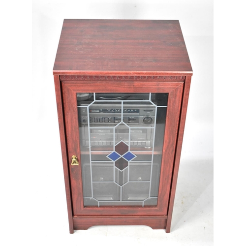 494 - A Modern Glazed Music Cabinet Containing Cascade Music Centre