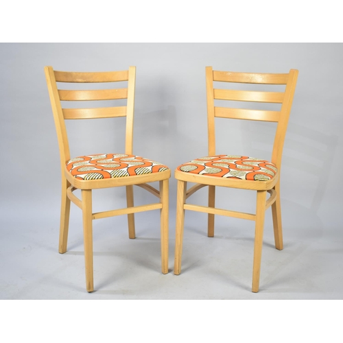 502 - A Pair of Vintage Ladder Back Kitchen Chairs