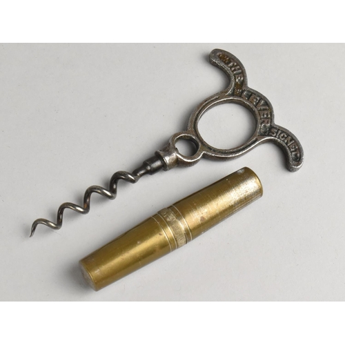 56 - A Vintage Signet Lever Corkscrew together with a Pocket Corkscrew