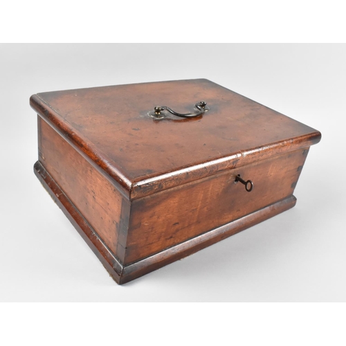 6 - A Late Victorian Mahogany Clerk's Writing Box with Hinged Lid to Fitted Interior, 34cm Wide