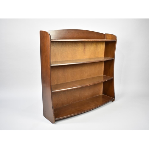 67 - A Mid 20th Century Four Shelved Galleried Open Bookcase by Remploy, 91cm Wide and 88cm High